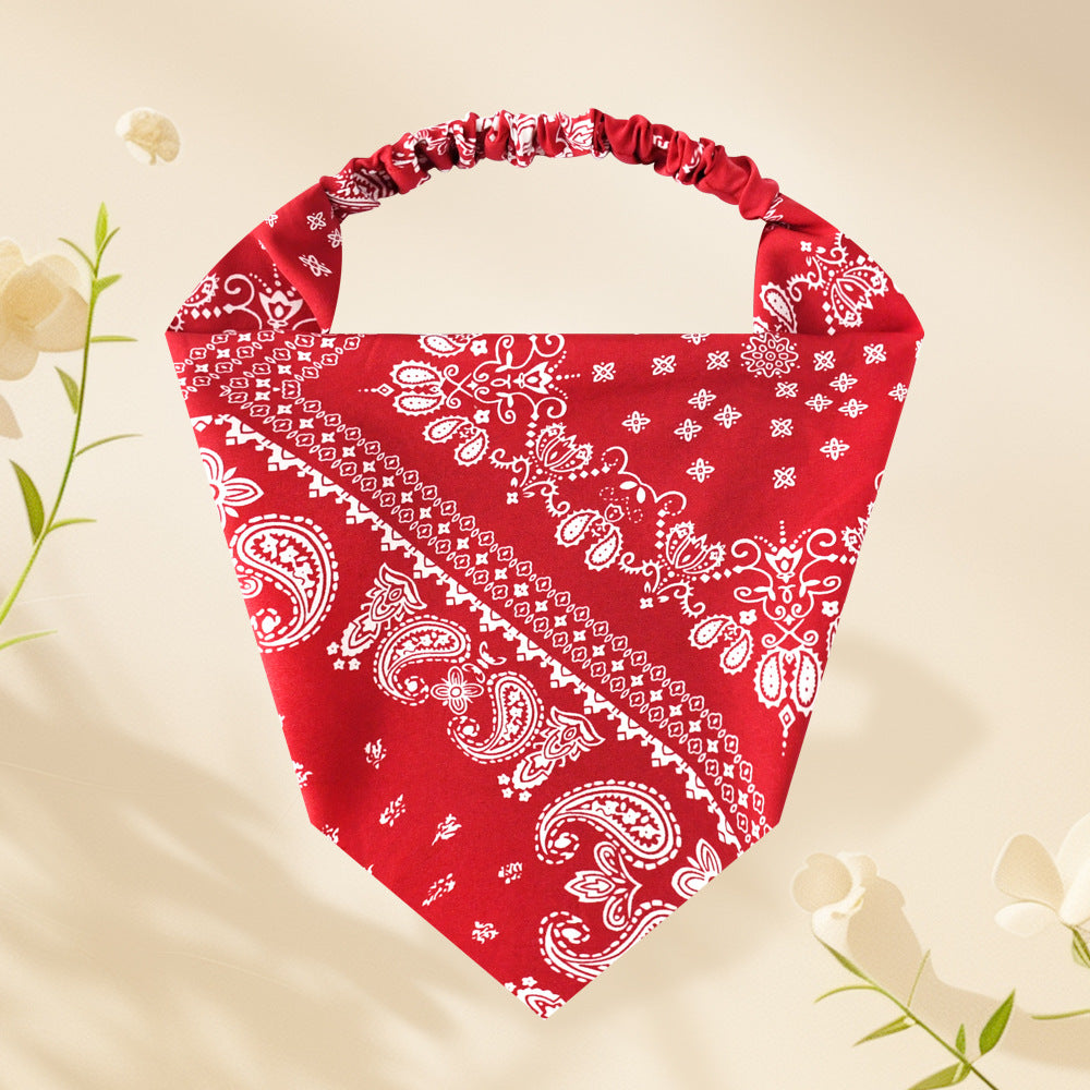 Wholesale Bohemian Style Cashew Flower Stretch Triangle Scarf All-match Headband